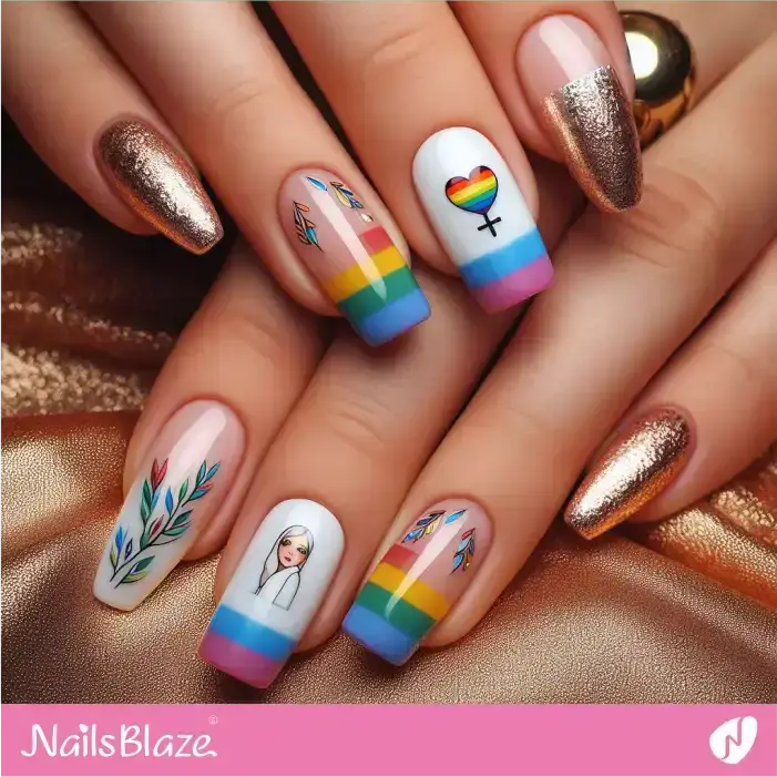 Lesbian Nail Art | Pride | LGBTQIA2S+ Nails - NB2066